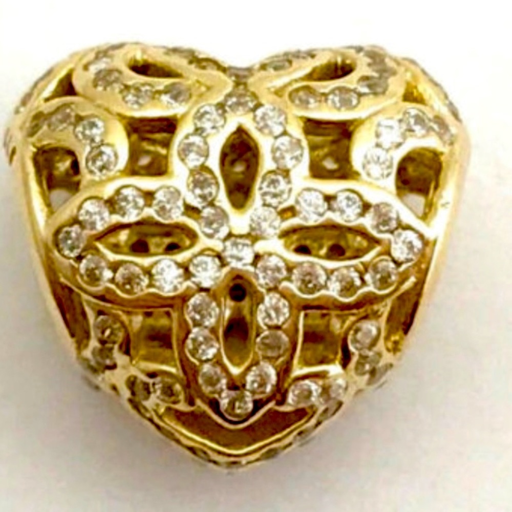 Retired PANDORA Love and Appreciation 14K Gold Clear CZ charm.